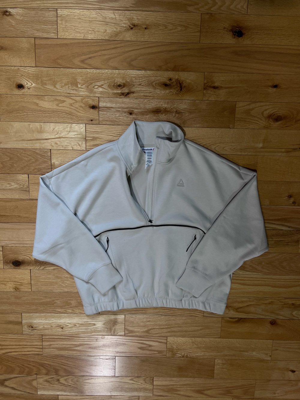 Women’s Reebok Quarter-Zip Pullover Sweatshirt - Light Beige